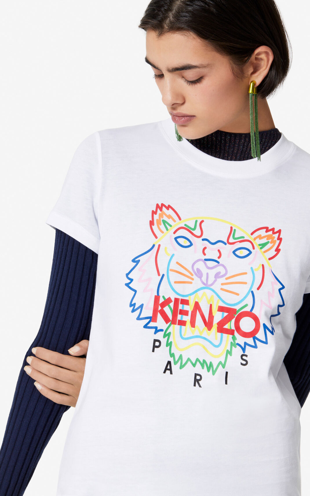 Kenzo Tiger T-shirts Dame - Hvide DK-676141